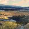 "Village across the Golden Fields" - (oil on canvas 30 x 60 cm)