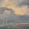 "Sunset Sail" - (oil on canvas 30 x 60 cm)