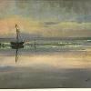 "Struisbaai at Sunset" - (oil on canvas 20 x 40 cm)